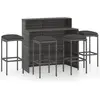 vidaXL Ensemble de bar de jardin avec coussins 5 pcs Gris
