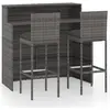 vidaXL Ensemble de bar de jardin avec coussins 3 pcs Gris