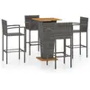 vidaXL Ensemble de bar de jardin 5 pcs Gris
