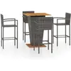 vidaXL Ensemble de bar de jardin 5 pcs Gris