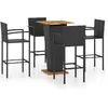 vidaXL Ensemble de bar de jardin 5 pcs Noir