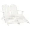 vidaXL Chaise de jardin Adirondack 2 places et repose-pied sapin blanc