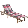 vidaXL Chaise longue de jardin avec coussin Bambou