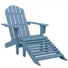 vidaXL Chaise de jardin Adirondack avec pouf bois de sapin solide bleu