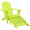 vidaXL Chaise de jardin Adirondack avec pouf bois de sapin solide vert