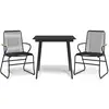 vidaXL Ensemble à manger de jardin 3 pcs noir rotin PVC