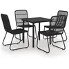 Ensemble à dîner d'extérieur 5 pcs Résine tressée et verre Vidaxl Black