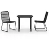 Ensemble à dîner d'extérieur 3 pcs Résine tressée et verre Vidaxl Black