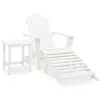 vidaXL Chaise de jardin Adirondack avec pouf et table Sapin Blanc