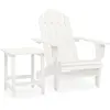 vidaXL Chaise de jardin Adirondack avec table Bois de sapin Blanc