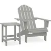 vidaXL Chaise de jardin Adirondack avec table Bois de sapin Gris