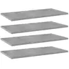 vidaXL Panneaux de bibliothèque 4 pcs Gris béton 60x30x1,5cm Aggloméré