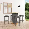 vidaXL Ensemble de bar de jardin 5 pcs et coussins Résine tressée Gris