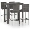 vidaXL Ensemble de bar de jardin 5 pcs et coussins Résine tressée Gris