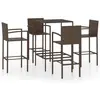 vidaXL Ensemble de bar de jardin 5 pcs Résine tressée Marron
