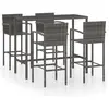 vidaXL Ensemble de bar de jardin 5 pcs Résine tressée Gris
