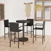 vidaXL Ensemble de bar de jardin 5 pcs Résine tressée Noir