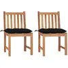 vidaXL Chaises de jardin 2 pcs avec coussins Bois de teck massif
