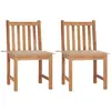vidaXL Chaises de jardin 2 pcs avec coussins Bois de teck massif