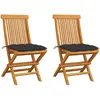 vidaXL Chaises de jardin et coussins anthracite lot de 4 Bois de teck