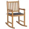 Chaise à bascule en bois de teck solide avec coussin anthracite - VIDAXL