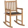 vidaXL Chaise à bascule avec coussin taupe Bois de teck solide