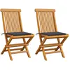 vidaXL Chaises de jardin avec coussins anthracite 2 pcs Bois de teck