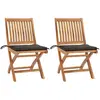 vidaXL Chaises de jardin 2 pcs avec coussins taupe Bois de teck massif