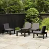 vidaXL Salon de jardin 4 pcs avec coussins Plastique Gris