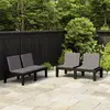 vidaXL Bancs de salon de jardin avec coussins 2 pcs Plastique Gris
