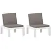 vidaXL Chaises de salon de jardin avec coussins 2 pcs Plastique Blanc