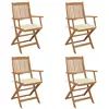 vidaXL Chaises pliables de jardin 4 pcs avec coussins Bois d'acacia