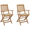 vidaXL Chaises pliables de jardin 4 pcs avec coussins Bois d'acacia