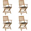 vidaXL Chaises pliables de jardin 4 pcs avec coussins Bois d'acacia