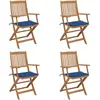 vidaXL Chaises pliables de jardin 4 pcs avec coussins Bois d'acacia