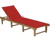 vidaXL Chaise longue pliable avec coussin Bois d'acacia solide