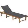 vidaXL Chaise longue pliable avec coussin Bois d'acacia solide