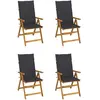 vidaXL Chaises pliables de jardin 6 pcs avec coussins Bois d'acacia