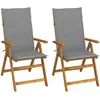 vidaXL Chaises pliables de jardin 6 pcs avec coussins Bois d'acacia