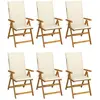 vidaXL Chaises pliables de jardin 6 pcs avec coussins Bois d'acacia