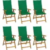 vidaXL Chaises pliables de jardin 6 pcs avec coussins Bois d'acacia