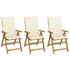 vidaXL Chaises pliables de jardin 3 pcs avec coussins Bois d'acacia