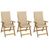 vidaXL Chaises pliables de jardin 3 pcs avec coussins Bois d'acacia