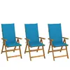 vidaXL Chaises pliables de jardin 3 pcs avec coussins Bois d'acacia