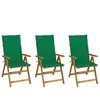vidaXL Chaises pliables de jardin 3 pcs avec coussins Bois d'acacia