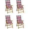 vidaXL Chaises pliables de jardin 6 pcs avec coussins Bois d'acacia