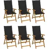 vidaXL Chaises pliables de jardin 6 pcs avec coussins Bois d'acacia