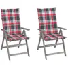 vidaXL Chaises inclinables de jardin 2 pcs avec coussins Bois d'acacia