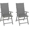 vidaXL Chaises inclinables de jardin 2 pcs avec coussins Bois d'acacia