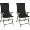 vidaXL Chaises inclinables de jardin 2 pcs avec coussins Bois d'acacia